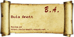 Bula Anett névjegykártya