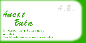 anett bula business card